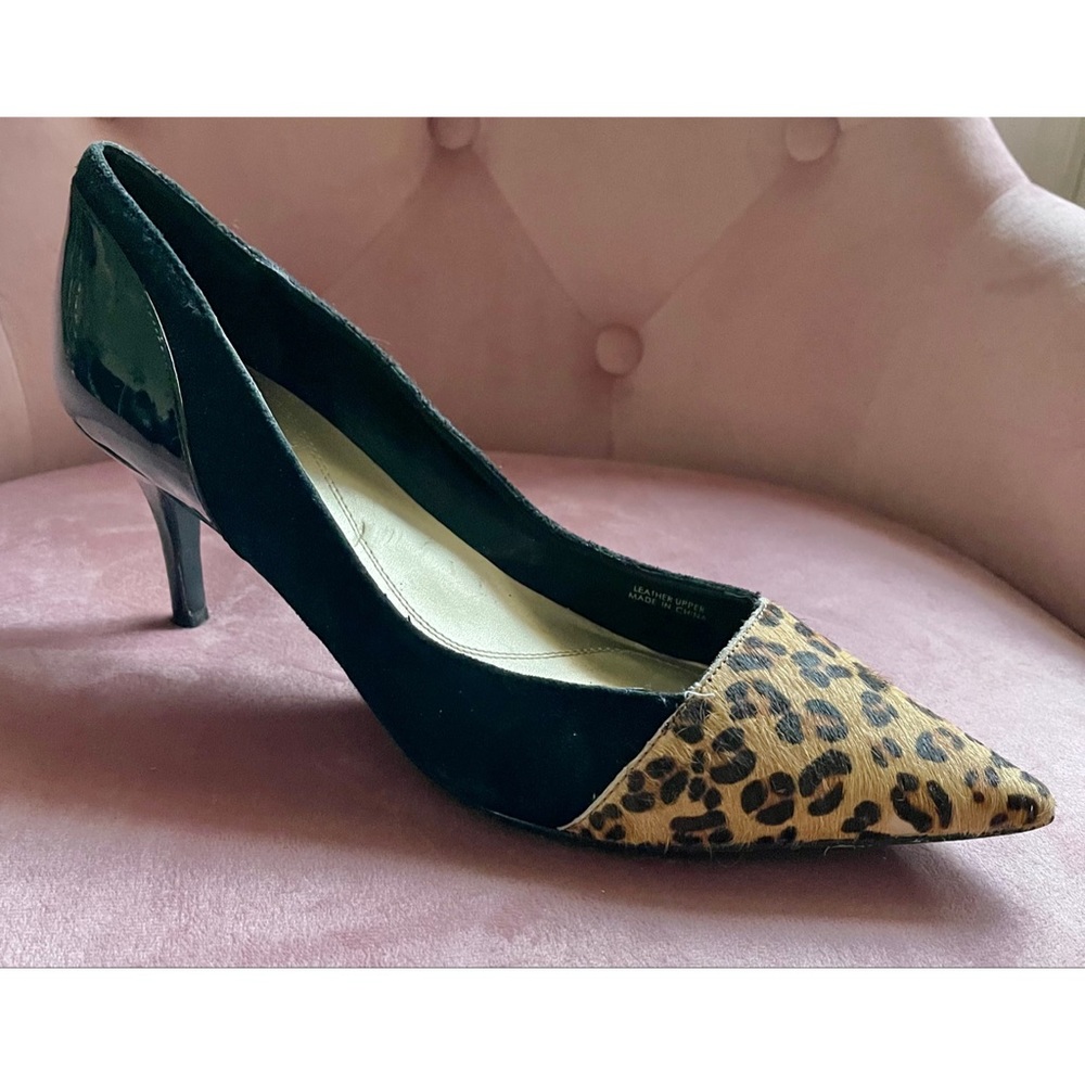 TAHARI Black Leopard Pumps Shoes 9 1/2